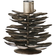 Load image into Gallery viewer, Metal pinecone dinner candle holder
