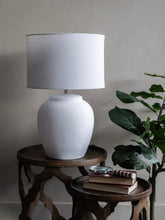 Load image into Gallery viewer, White Ceramic Lamp Base with Shade