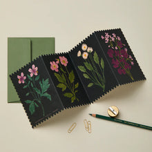 Load image into Gallery viewer, Botanical floral concertina greetings card