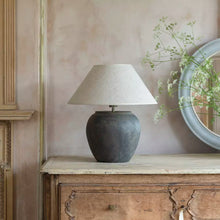 Load image into Gallery viewer, Vesuvio stoneware lamp with cream shade