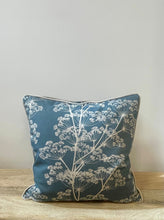 Load image into Gallery viewer, Indigo Cow Parsley Cushion