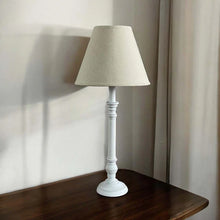 Load image into Gallery viewer, Classic wooden off white lamp base with shade
