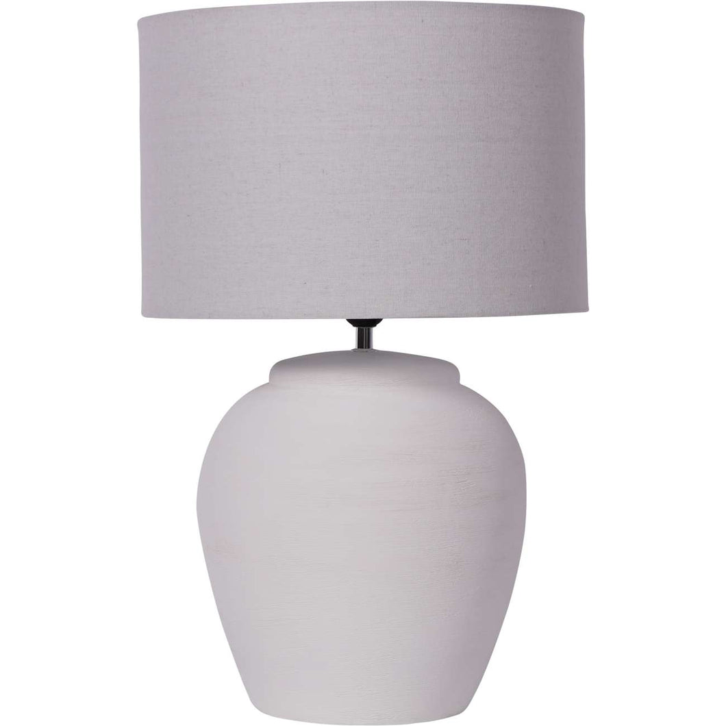White Ceramic Lamp Base with Shade