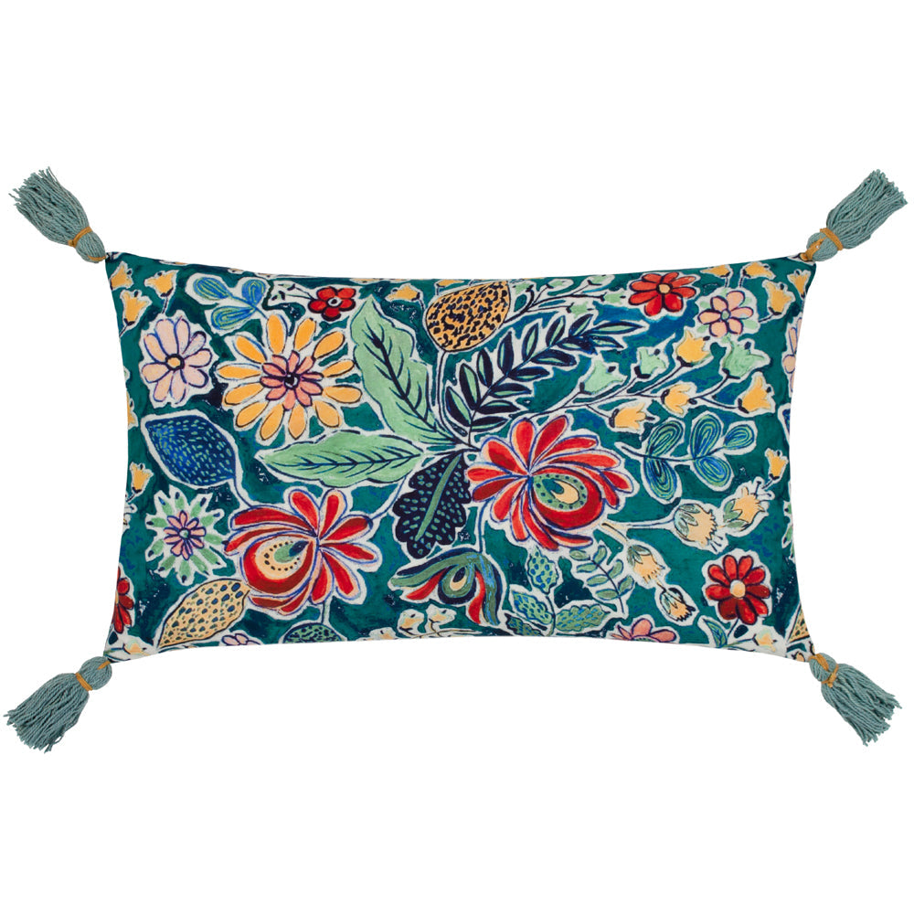 Adeline Teal Floral Cushion
