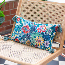 Load image into Gallery viewer, Adeline Teal Floral Cushion
