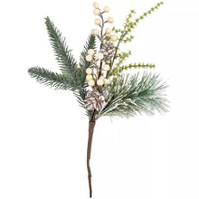 Load image into Gallery viewer, White Berry &amp; Fir cone Sprig

