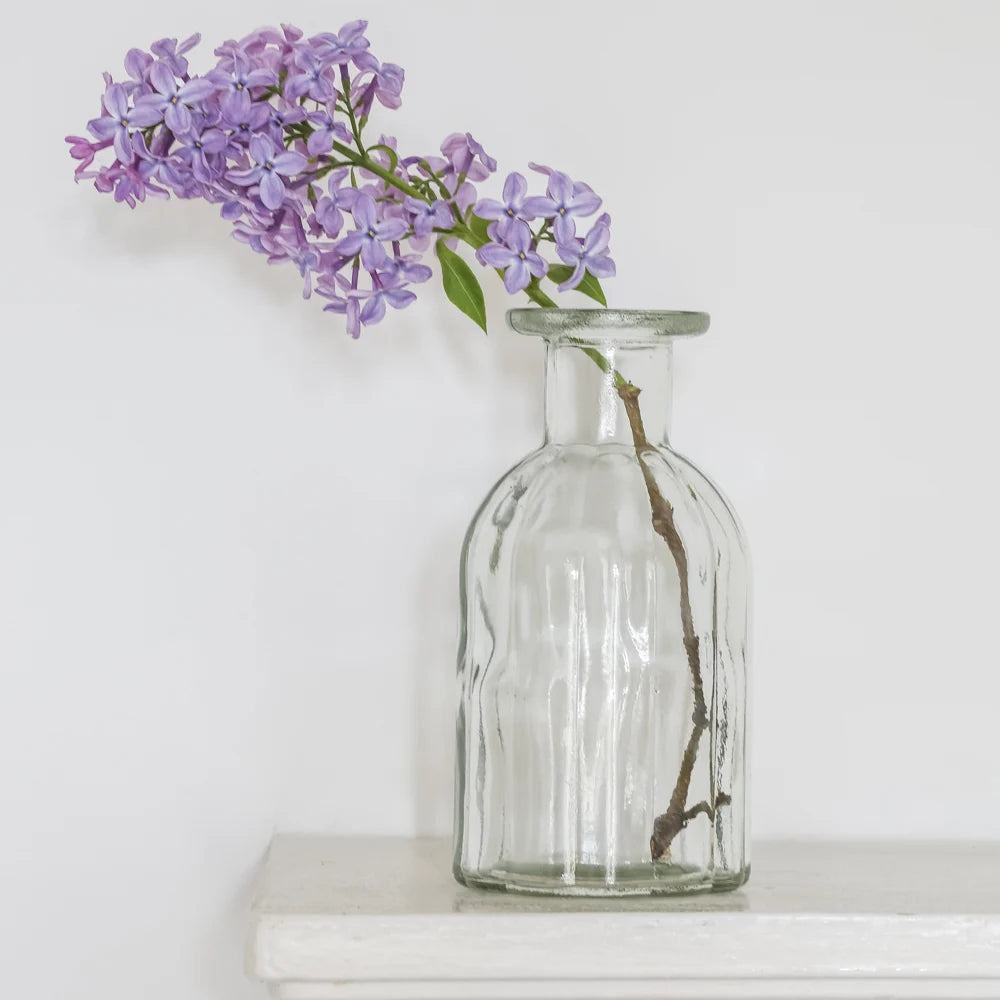 Small Glass Ripple Bottle