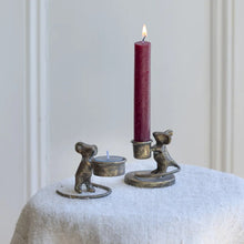 Load image into Gallery viewer, Brass mouse candle holder
