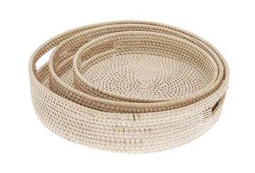 White rattan tray
