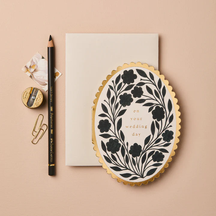 Ink Flora On Your Wedding Day Card