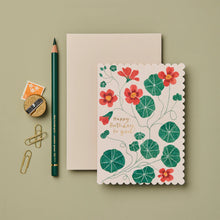 Load image into Gallery viewer, Nasturtium Happy Birthday Card
