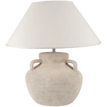 Load image into Gallery viewer, Amphora stoneware lamp with cream shade
