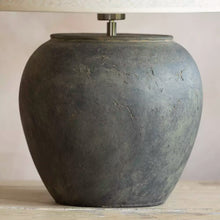 Load image into Gallery viewer, Vesuvio stoneware lamp with cream shade
