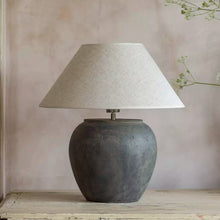 Load image into Gallery viewer, Vesuvio stoneware lamp with cream shade
