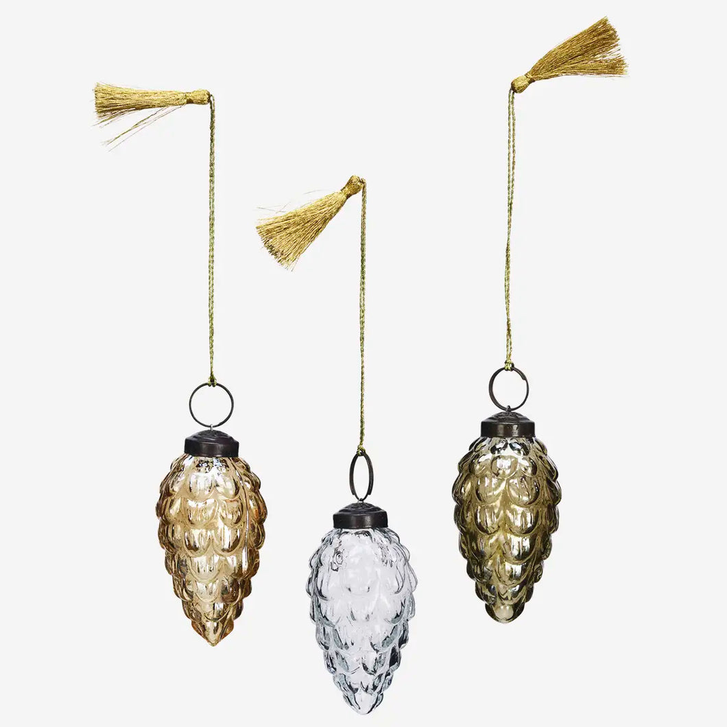 Hanging Glass Pinecones