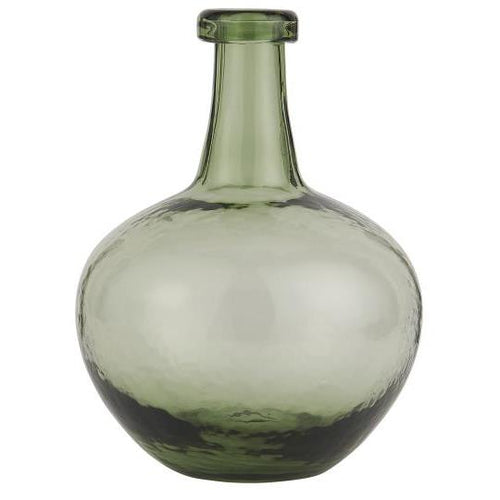 green glass bottle vase