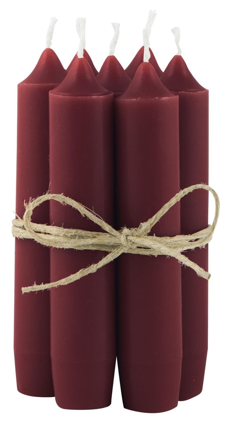 Set of 6 Red Short Dinner Candles